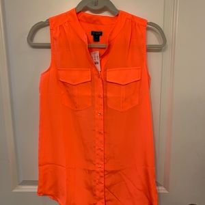 J Crew button down sleeveless blouse